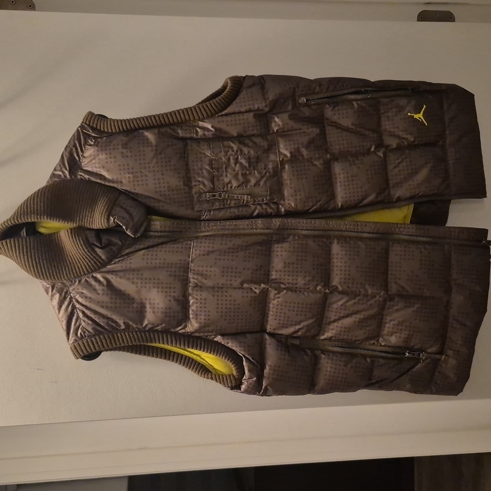 Jordan Olive and Brown Puffer Vest